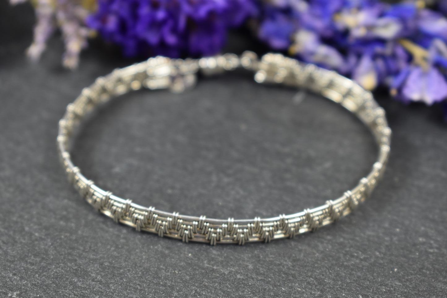 Bracelet Gaïga en argent tissé - EnVerre et Contrefil