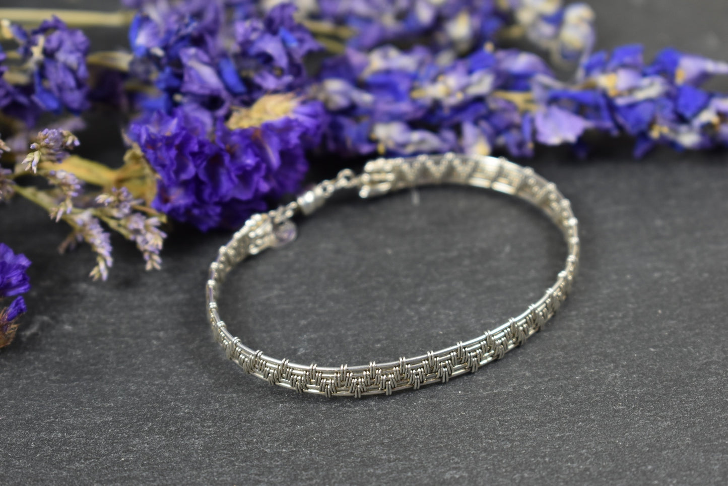 Bracelet Gaïga en argent tissé - EnVerre et Contrefil