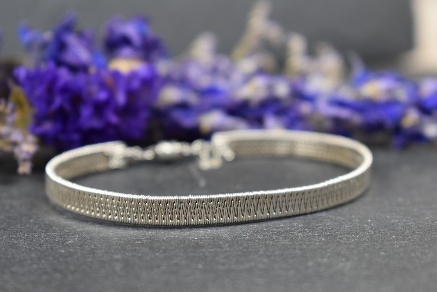 Bracelet Yannael en argent tissé - EnVerre et Contrefil