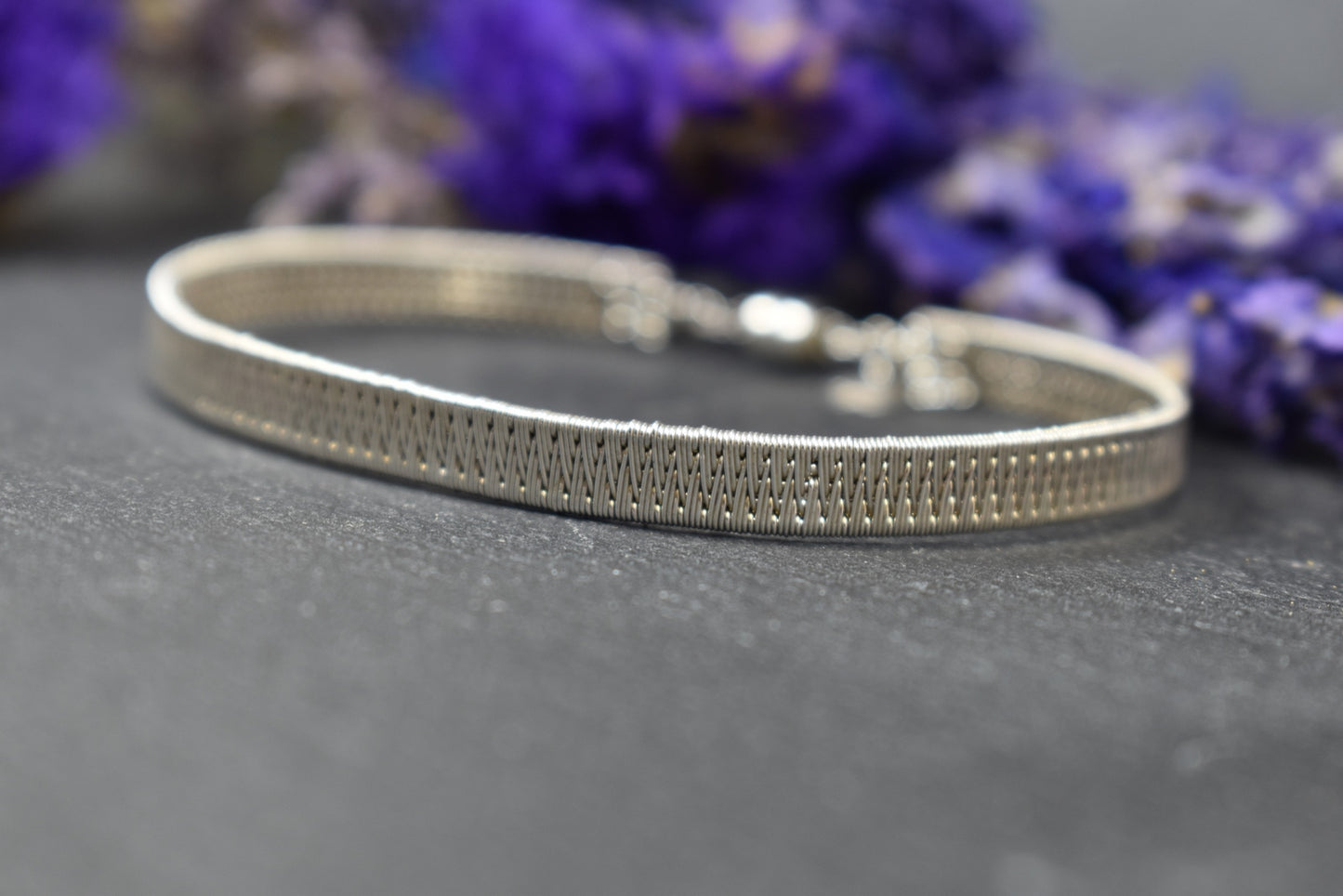 Bracelet Yannael en argent tissé - EnVerre et Contrefil