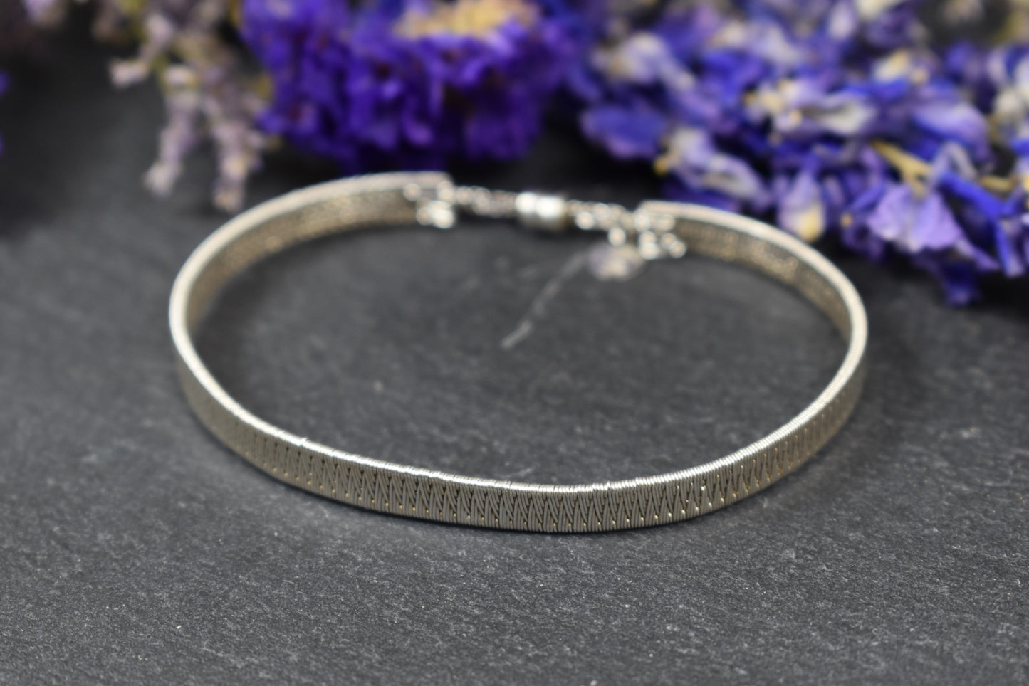 Bracelet Yannael en argent tissé - EnVerre et Contrefil