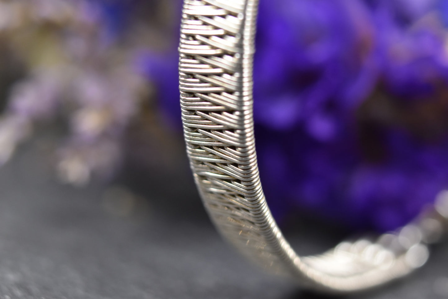 Bracelet Yannael en argent tissé - EnVerre et Contrefil