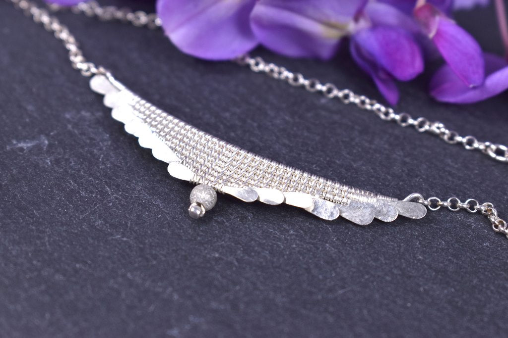 Collier "Trivin", tissé en Argent Massif