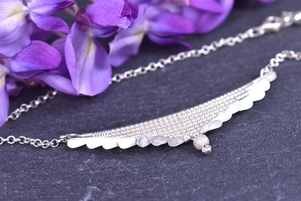 Collier "Trivin", tissé en Argent Massif