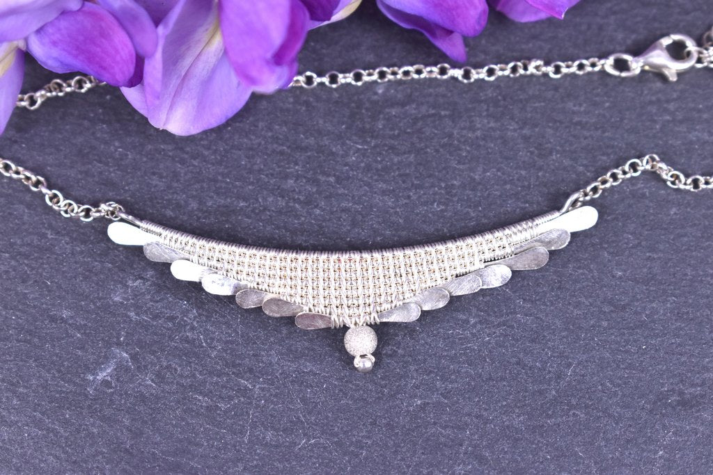 Collier "Trivin", tissé en Argent Massif