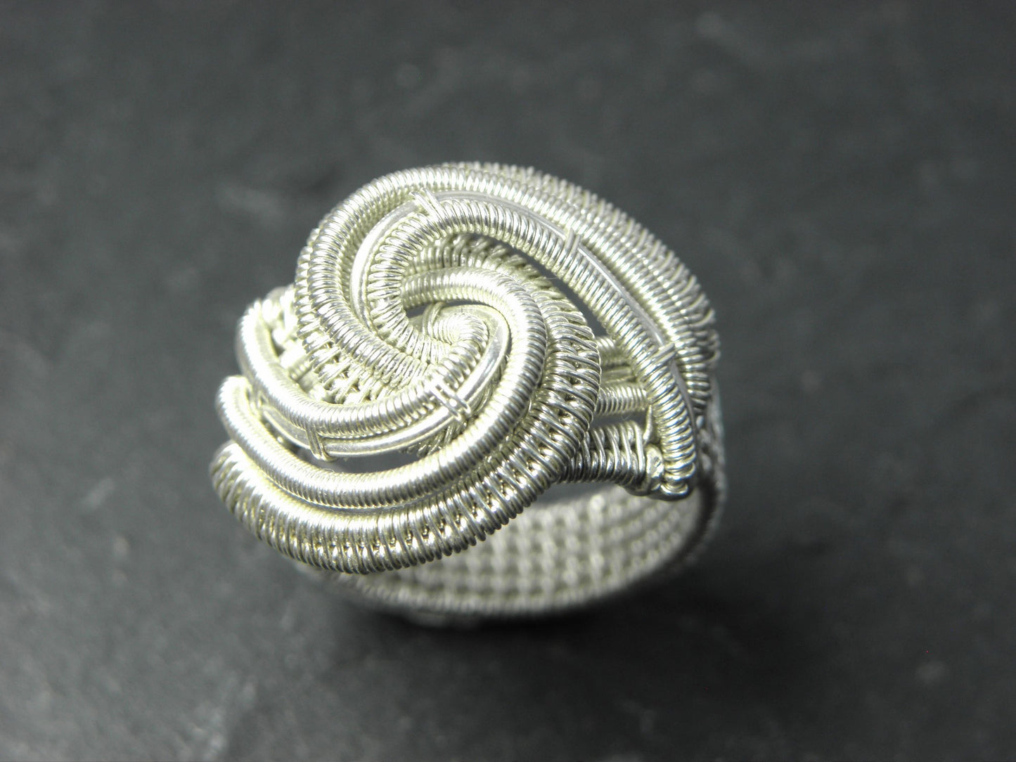 Bague Abiageal en tissage d'argent massif pour femme