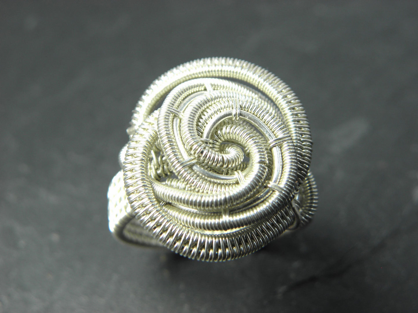 Bague Ailish en tissage d'argent massif pour femme