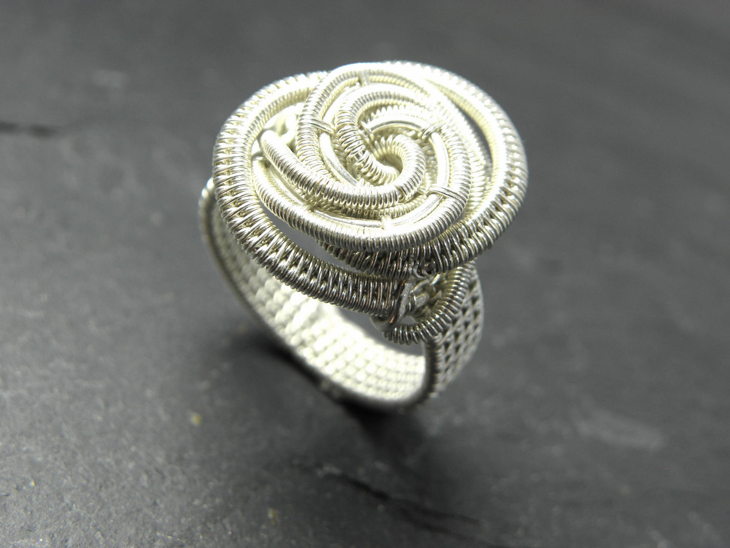 Bague Ailish en tissage d'argent massif pour femme