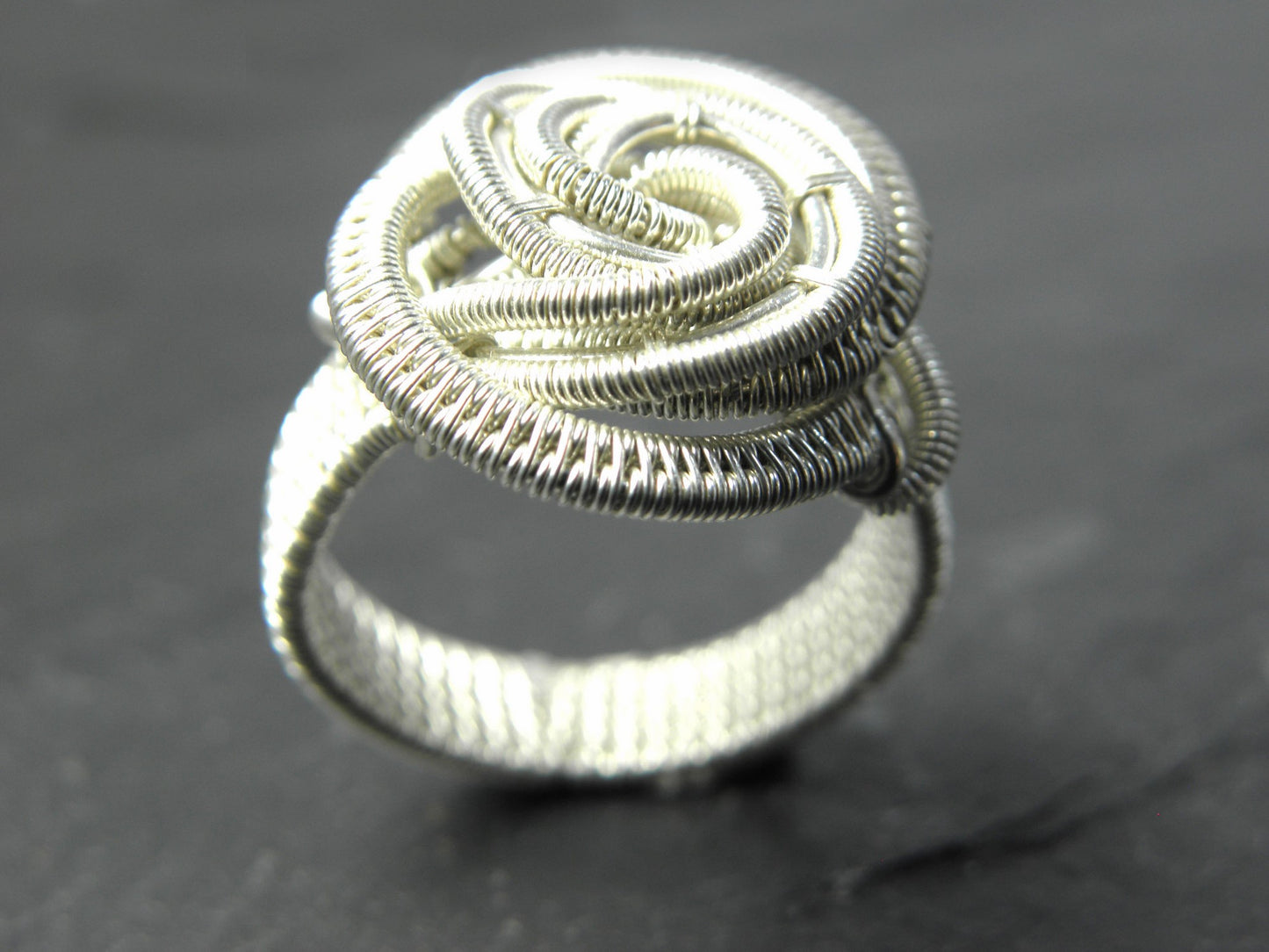 Bague Ailish en tissage d'argent massif pour femme