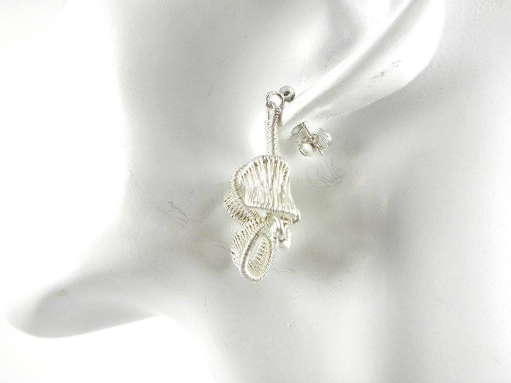 Boucles d'oreilles "Ruvona" tissées emmelées en argent massif