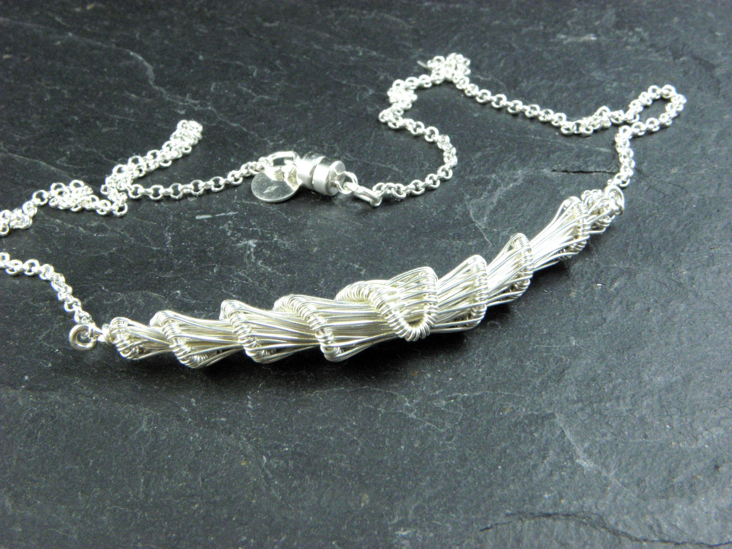 Collier "Cahan" en tissage d'argent massif