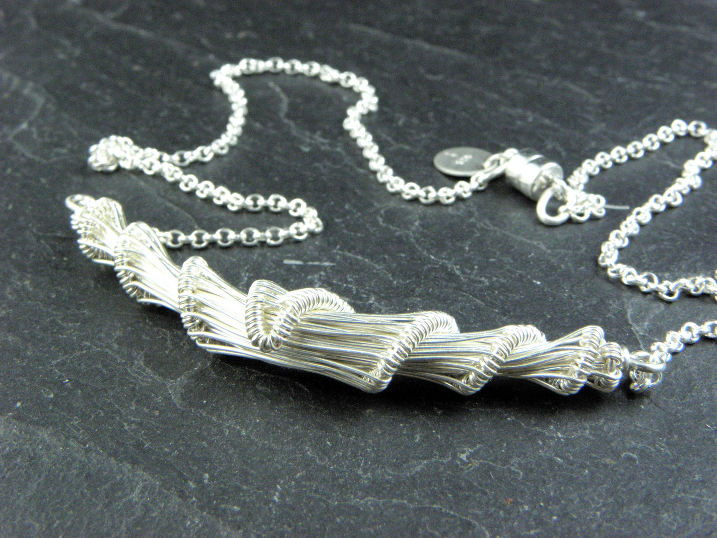 Collier "Cahan" en tissage d'argent massif