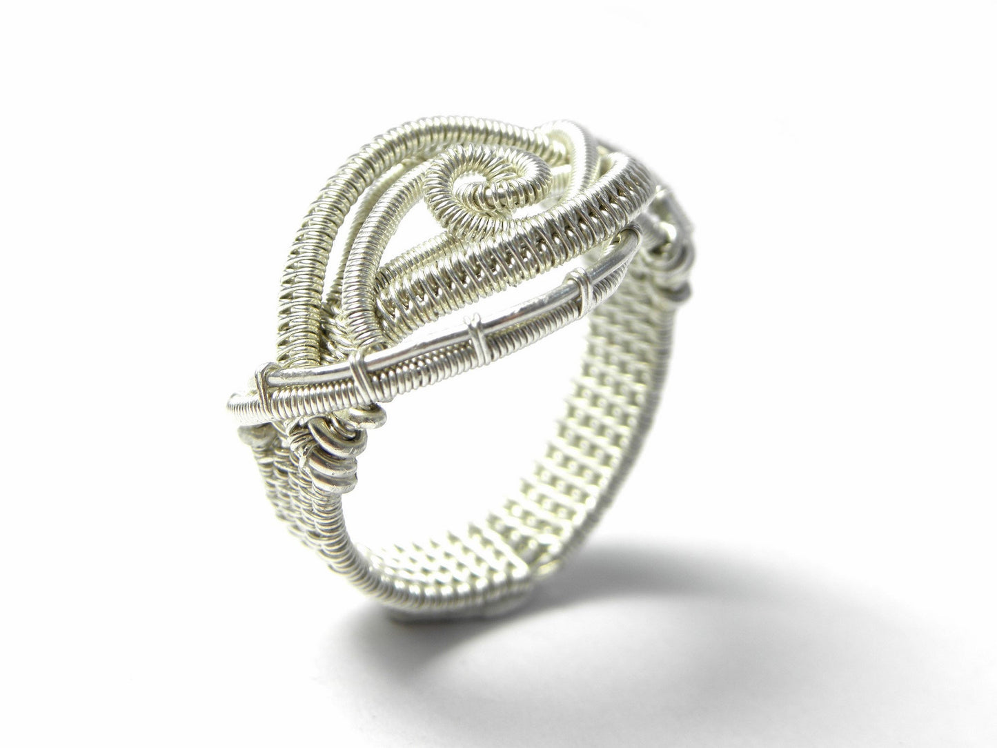 Bague "Aghaistin" entrelacs en argent tissé main