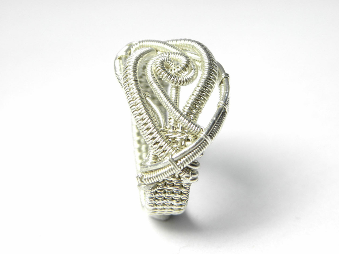 Bague "Aghaistin" entrelacs en argent tissé main