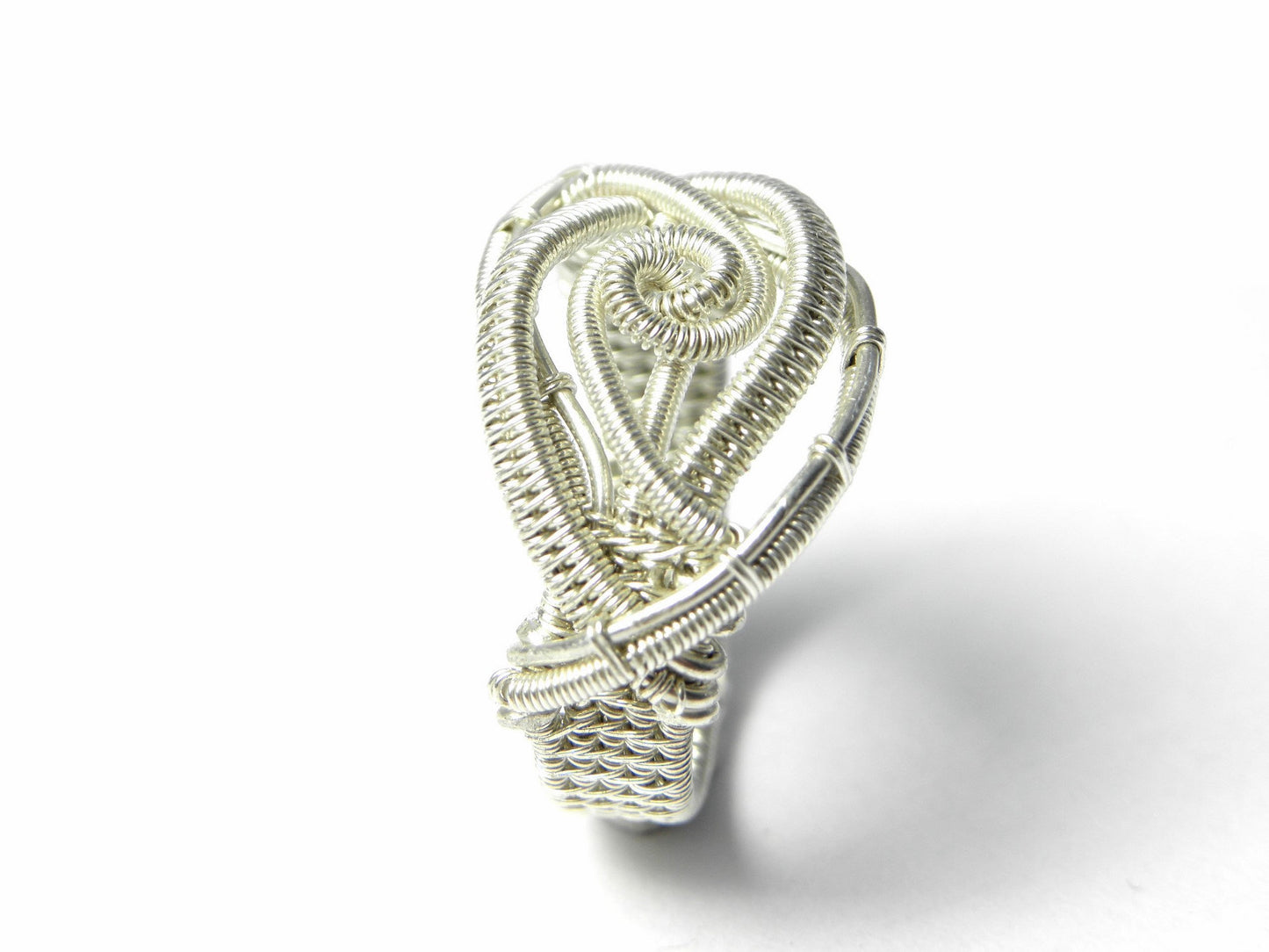 Bague "Aghaistin" entrelacs en argent tissé main