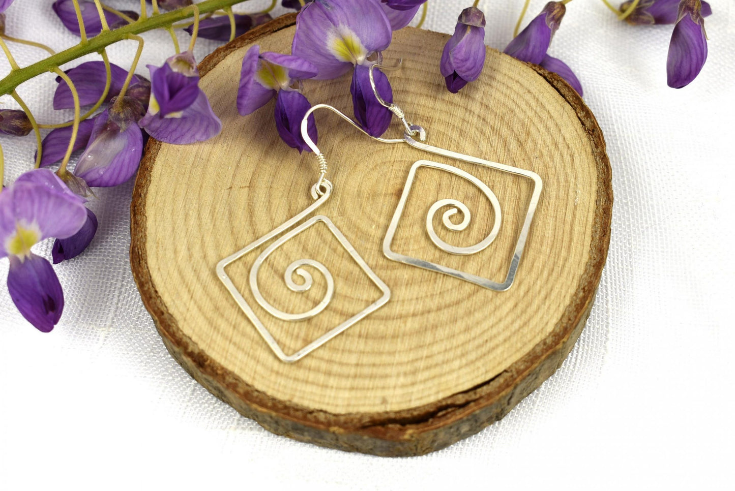 Boucles d’oreilles "Gael" en Argent massif.