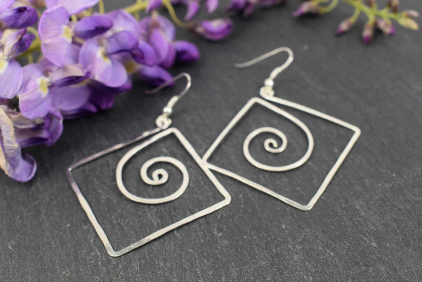 Boucles d’oreilles « Heodez » en Argent massif.