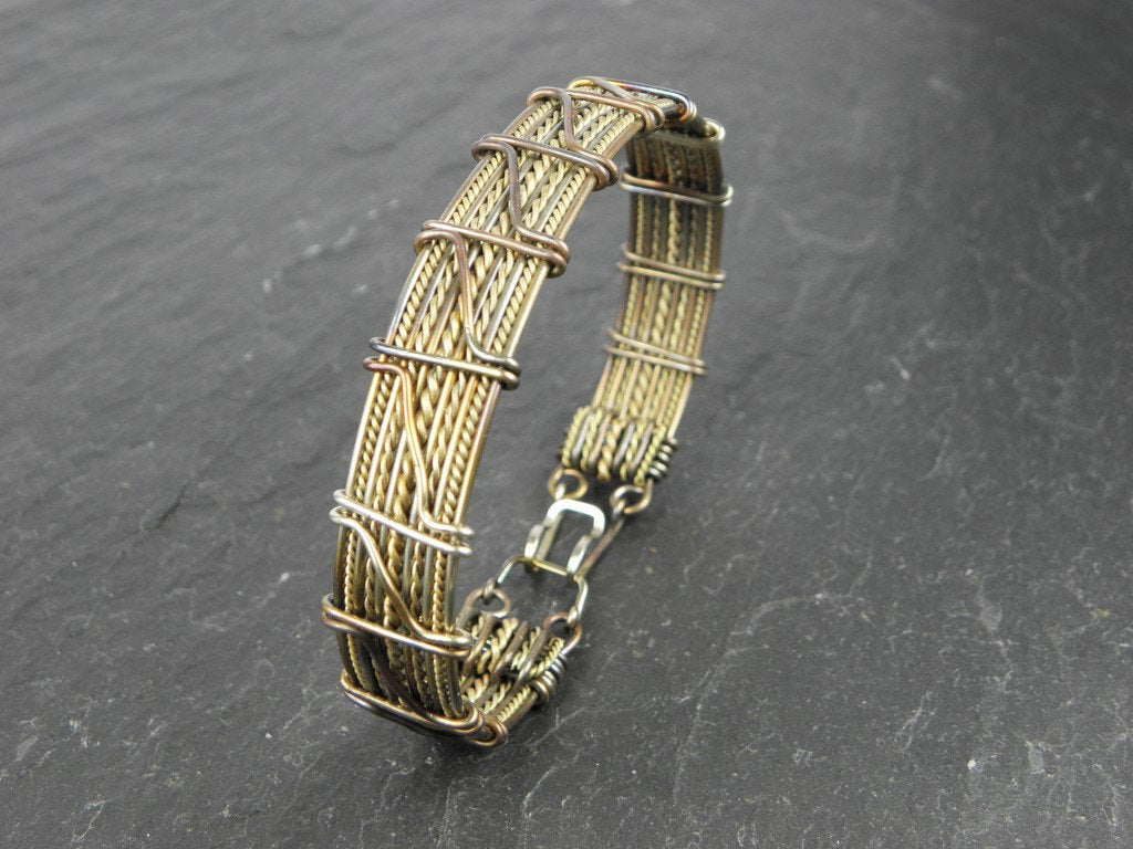 Bracelet homme Braonán tissé en acier et laiton