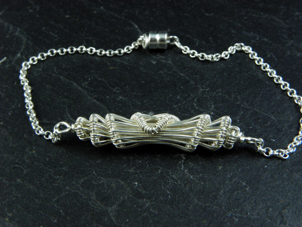 Criosa, Bracelet cocon en tissage d'argent massif