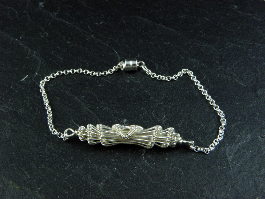 Criosa, Bracelet cocon en tissage d'argent massif