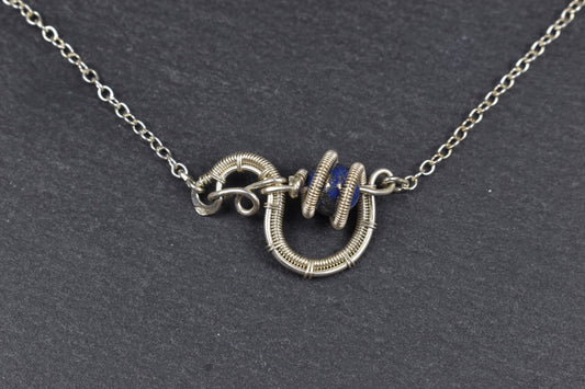 Bracelet « Gaela » tissé en argent massif et Lapis Lazuli